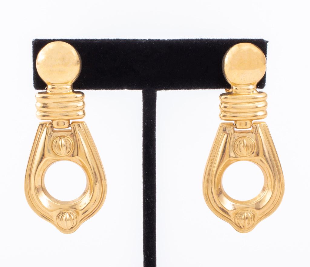 14K Yellow Gold Large Doorknocker Earrings (1 of 6)