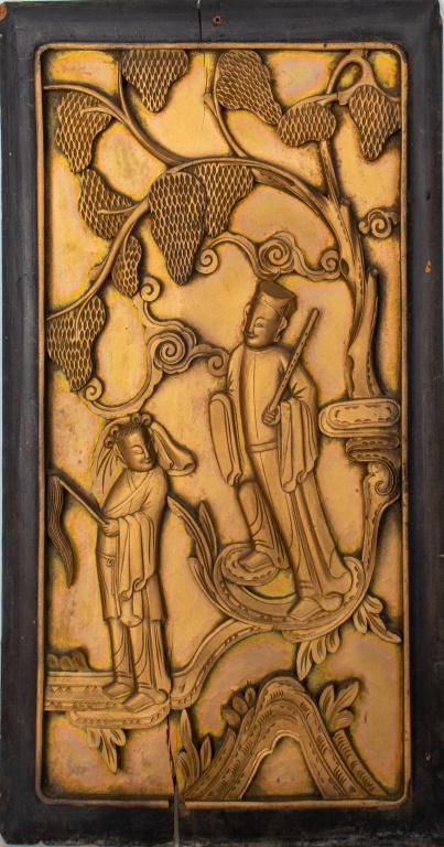 Chinese Carved Gilt Wood Relief Panel (1 of 7)