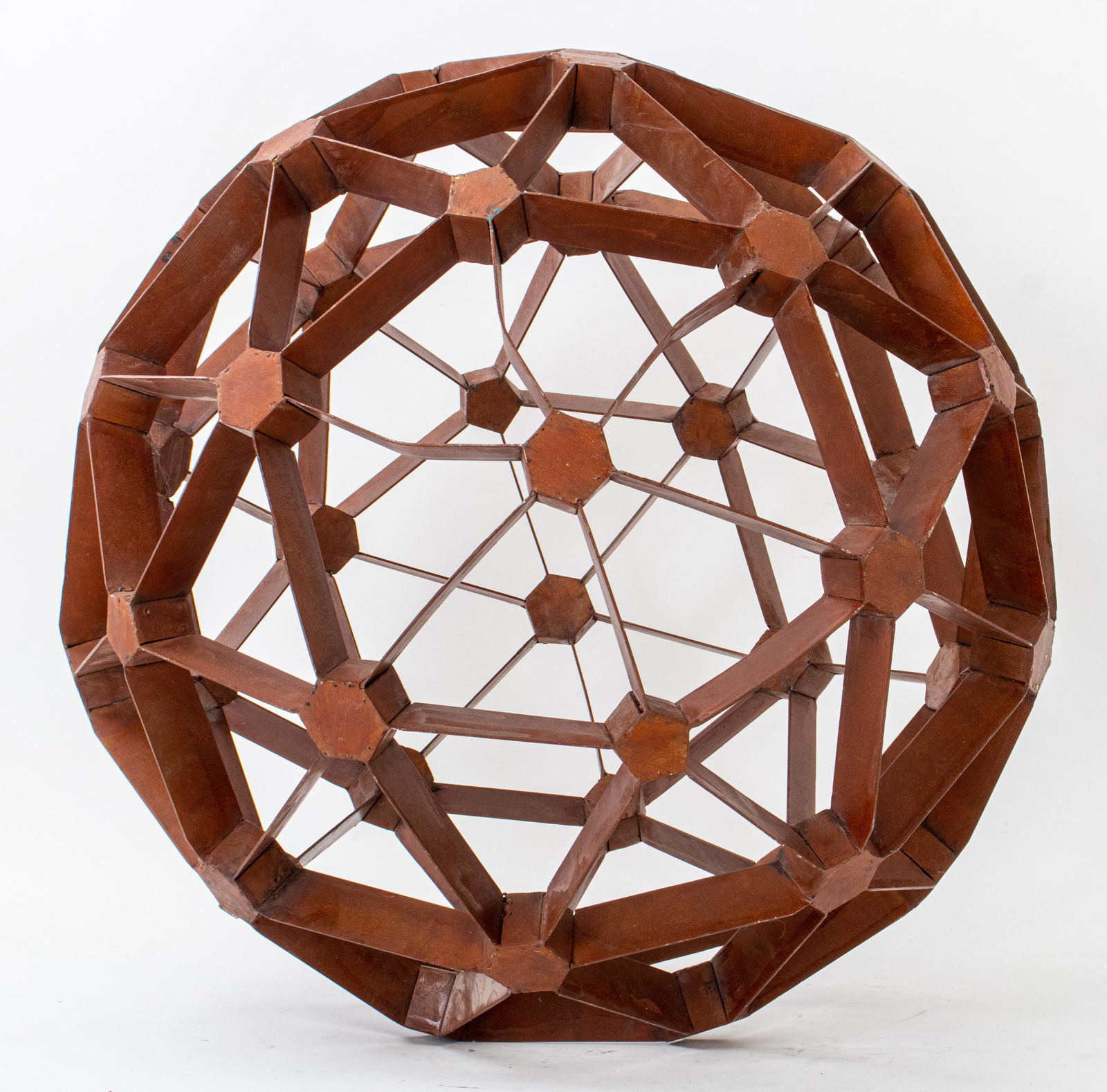 Modern Polyhedral Patinated Metal Sculpture (1 of 6)