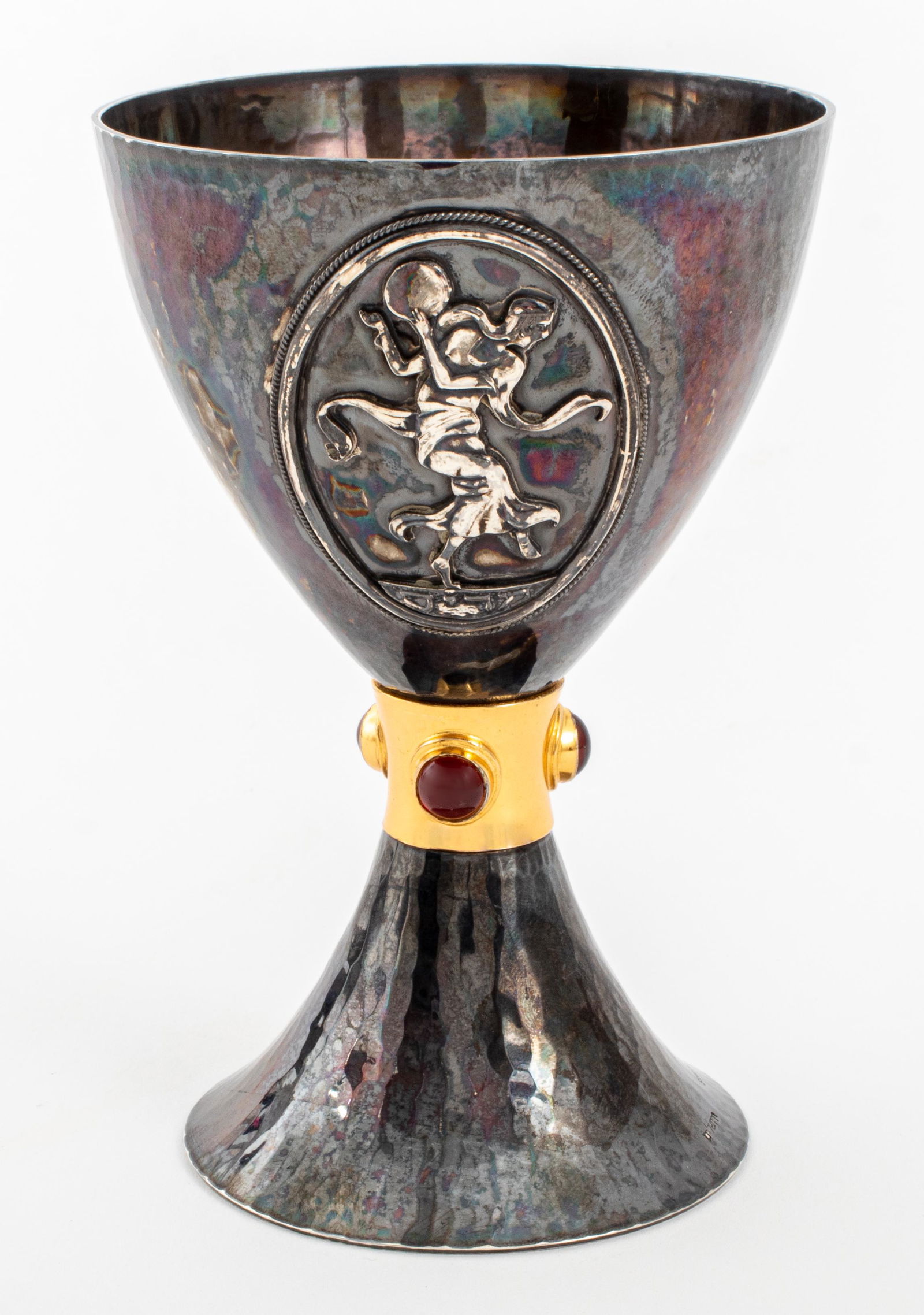 Israeli Gem-Set Gold-Mounted Sterling Miriam Cup (1 of 7)