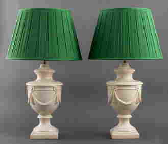 Neoclassical Style Urn Form Table Lamps, Pair (1 of 10)