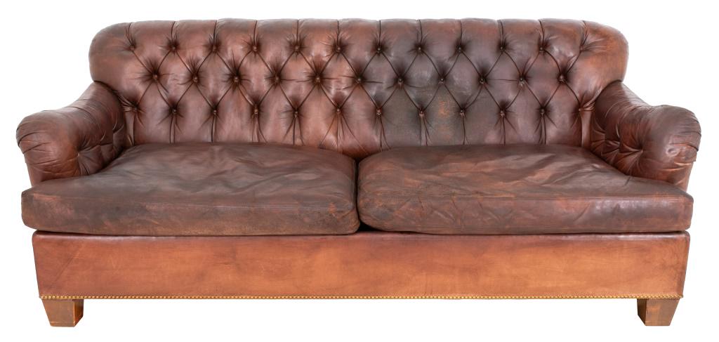 Leather Upholstered Chesterfield Sofa Bed (1 of 6)