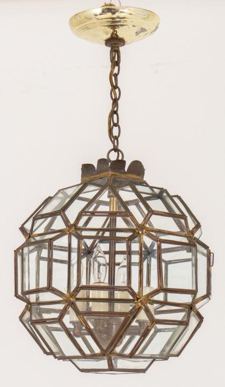 Glass Polehedral Four Light Ceiling Pendant (1 of 5)