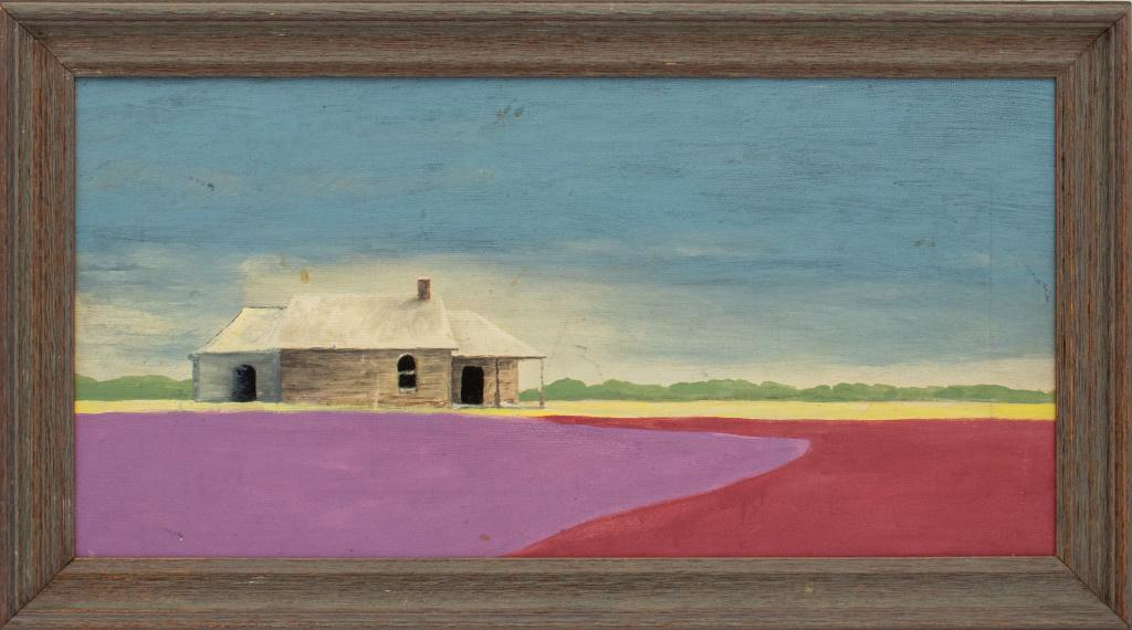 Haitian Colorful Seascape Acrylic on Canvas: Haitian colorful seascape acrylic on canvas, apparently unsigned, circa twentieth century, housed in a wood frame. Image: 9.5" H x 19.75" W; frame: 12.75" H x 22.25" W.