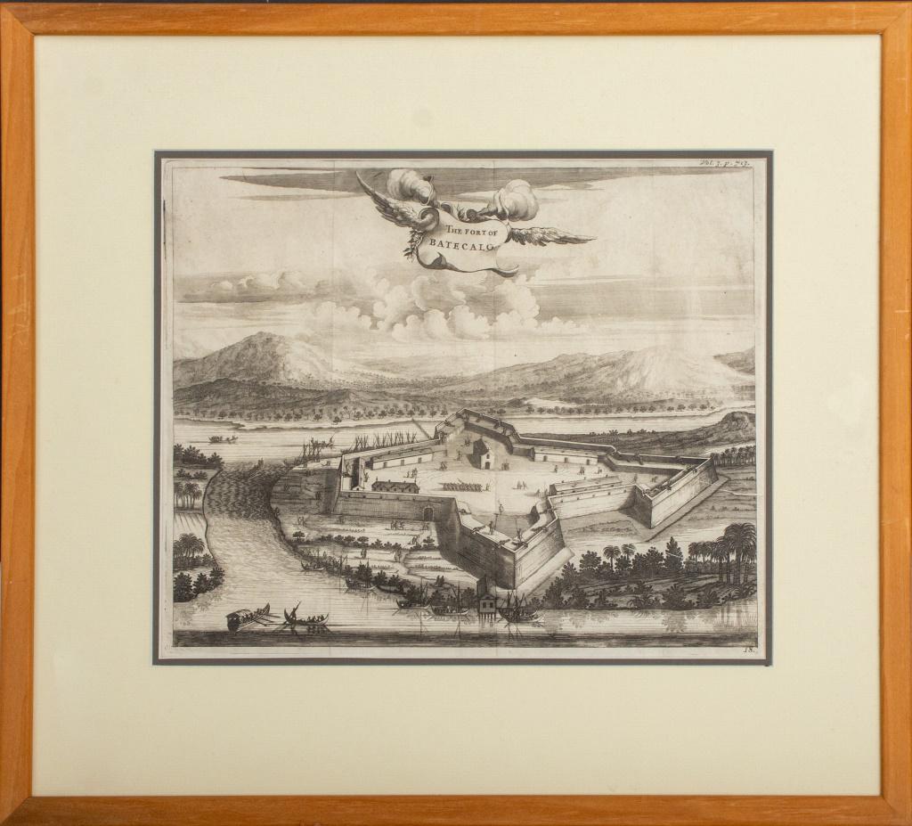 Baldaeus "The Fort of Batecalo" Engraving, 17th C. (1 of 7)