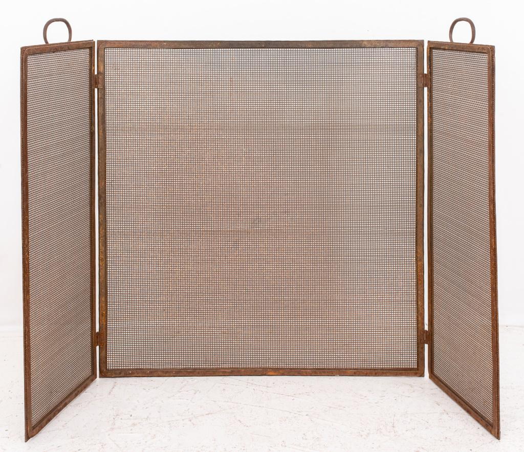 Industrial Vintage Metal Three Panel Firescreen (1 of 7)