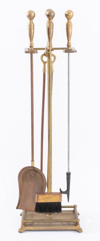 Neoclassical Brass Fireplace Tool Set (1 of 13)