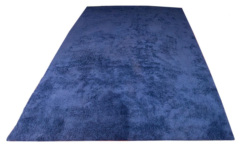 Turkish Modern Blue Shag Rug, 18' x 12' (1 of 6)