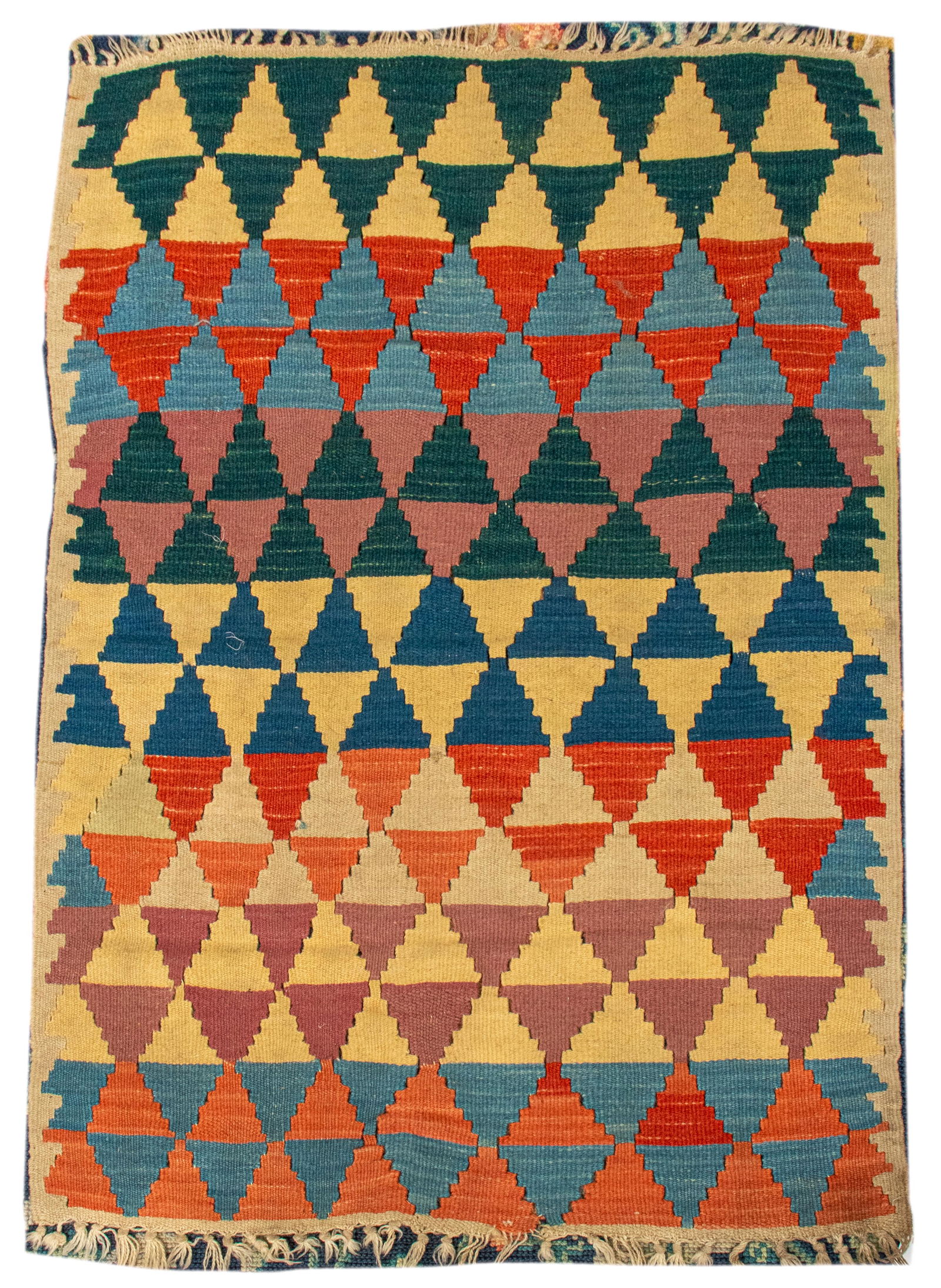 South American Hand-Woven Tapestry Rug, 3' x 2' (1 of 5)