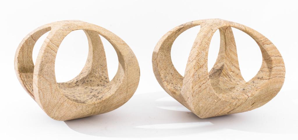 Pair of Abstract Carved Volcanic Rock Sculptures (1 of 8)