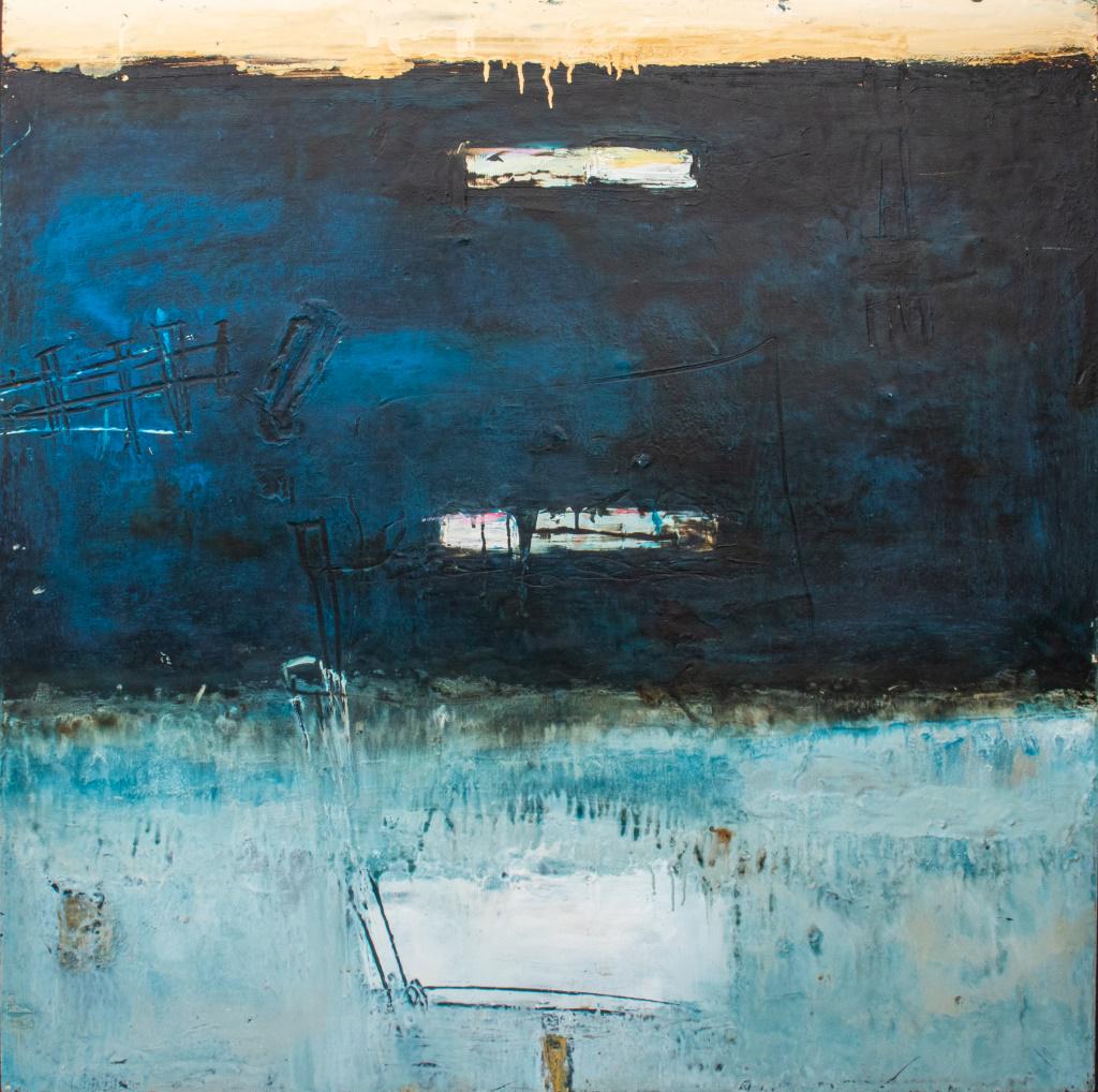 Ron Ehrlich (American, XX-XXI) Untitled mixed media and oil paint on wood board depicting an (1 of 15)