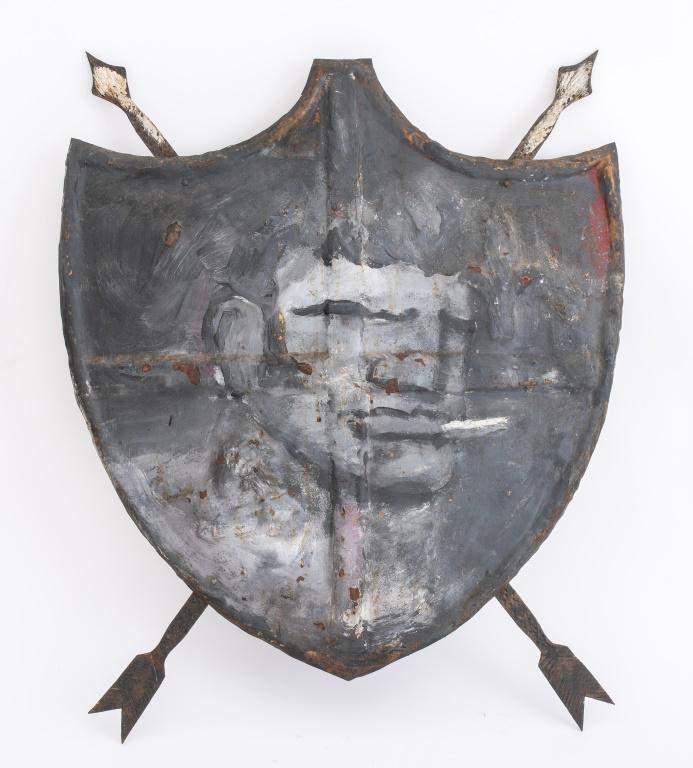 Robert Loughlin (American, 1949-2011) acrylic on found object depicting the portrait of a brute man (1 of 5)