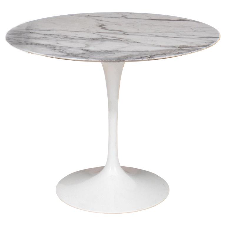 Eero Saarinen (Finnish-American, 1910-1961) for Knoll "Tulip" round dining table, having round white (1 of 11)