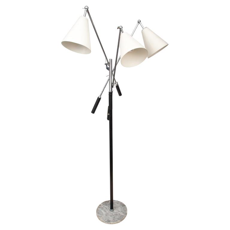 Angelo Lelli for Arredoluce Italian Mid-Century Modern Triennale floor lamp with three articulated (1 of 11)