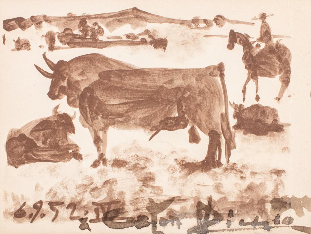 Two pieces of Pablo Picasso (Spanish, 1881-1973) signed gallery invite ephemera, one postcard from (1 of 8)