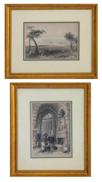 Pair of William Henry Bartlett (British, 1809-1854) Orientalist color cooper engraving depicting a (1 of 11)