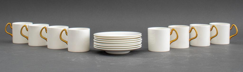 English Coalport porcelain coffee service comprising (8) eight coffee cups with gilt painted handles (1 of 5)