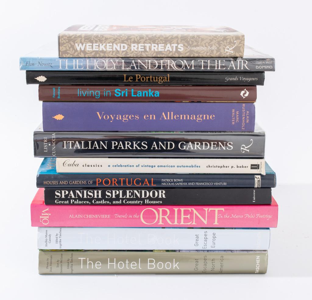 Twelve reference books on travel and international culture comprising "The Hotel Book - Great (1 of 13)