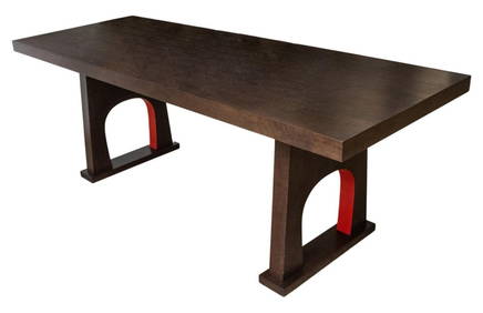 Christian Liaigre (French, 1943-2020) for Holly Hunt "Cipangu" dining table in ebony wood, two arche (1 of 9)