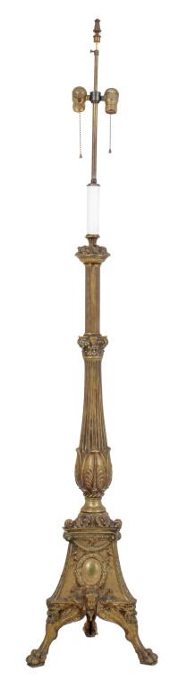 Beaux-Arts Gilt Bronze Floor Lamp, ca. 1920 (1 of 10)