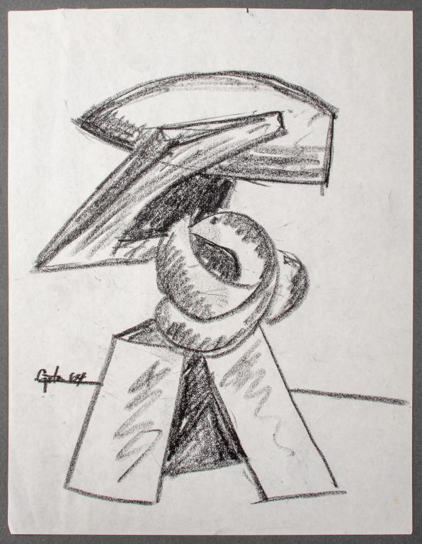 Seymour Lipton Sculpture Study Sketch, 1964 (1 of 7)