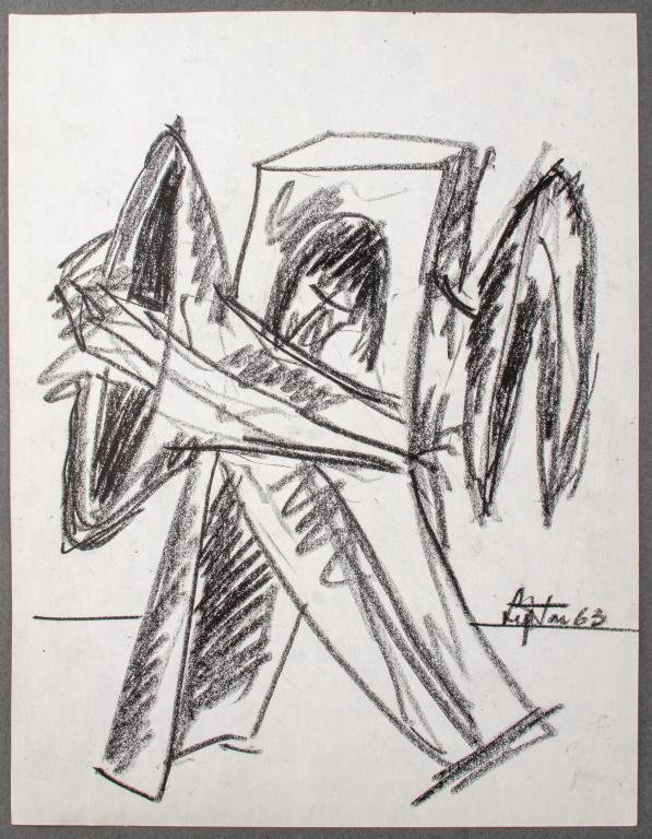 Seymour Lipton Sculpture Study Sketch, 1963 (1 of 7)