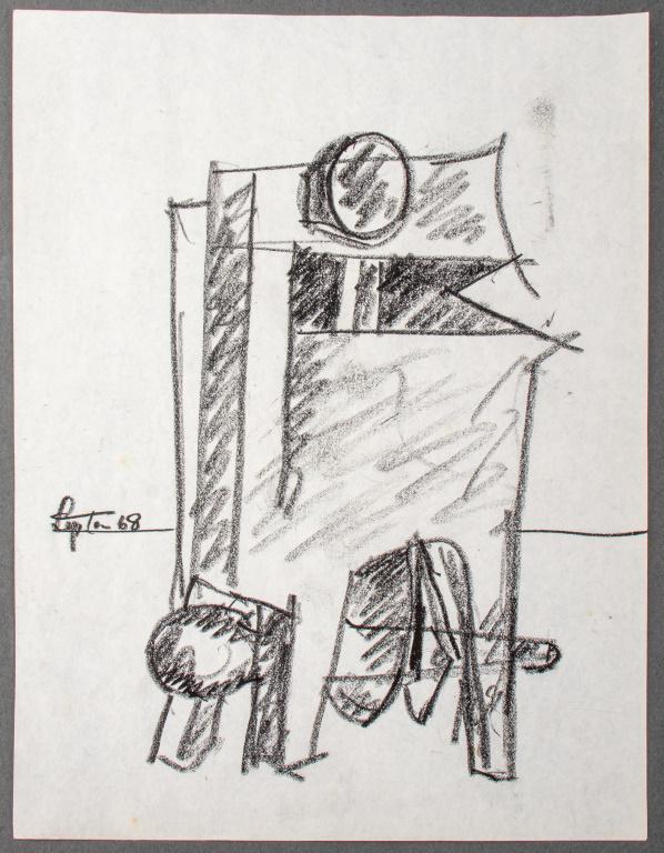 Seymour Lipton Sculpture Study Sketch, 1968 (1 of 7)