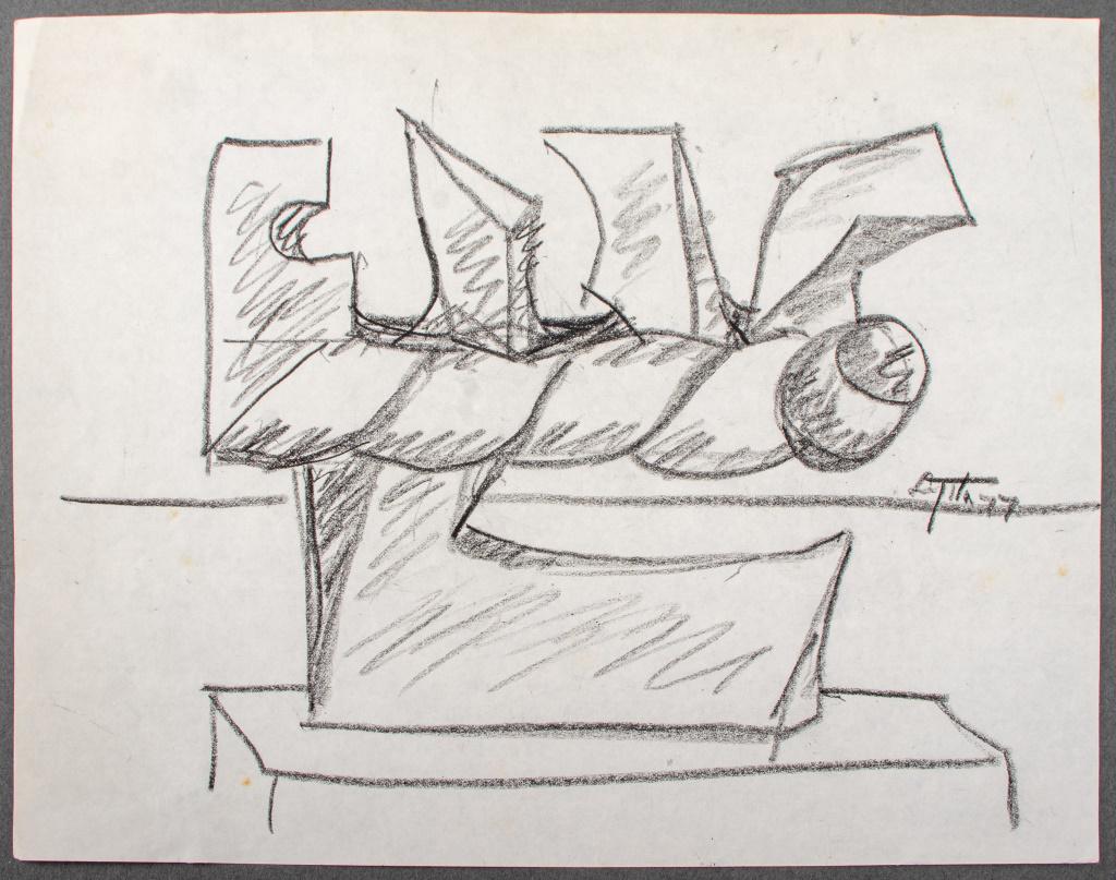 Seymour Lipton Sculpture Study Sketch, 1977 (1 of 7)