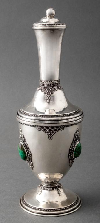Israeli Sterling Silver Gem-Set Lidded Flacon (1 of 10)