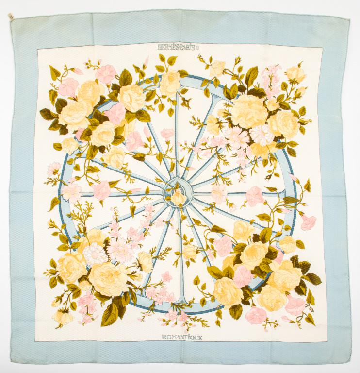 Hermes "Romantique" Jacquard Silk Scarf (1 of 8)