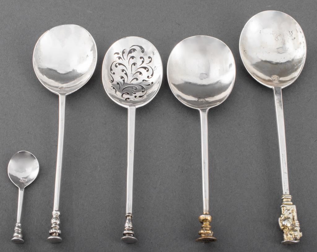 Charles I Silver Seal & Apostle Spoons, 17th C., 5 (1 of 8)