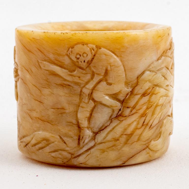 Chinese Carved Jade Archer's Ring with Animals (1 of 6)