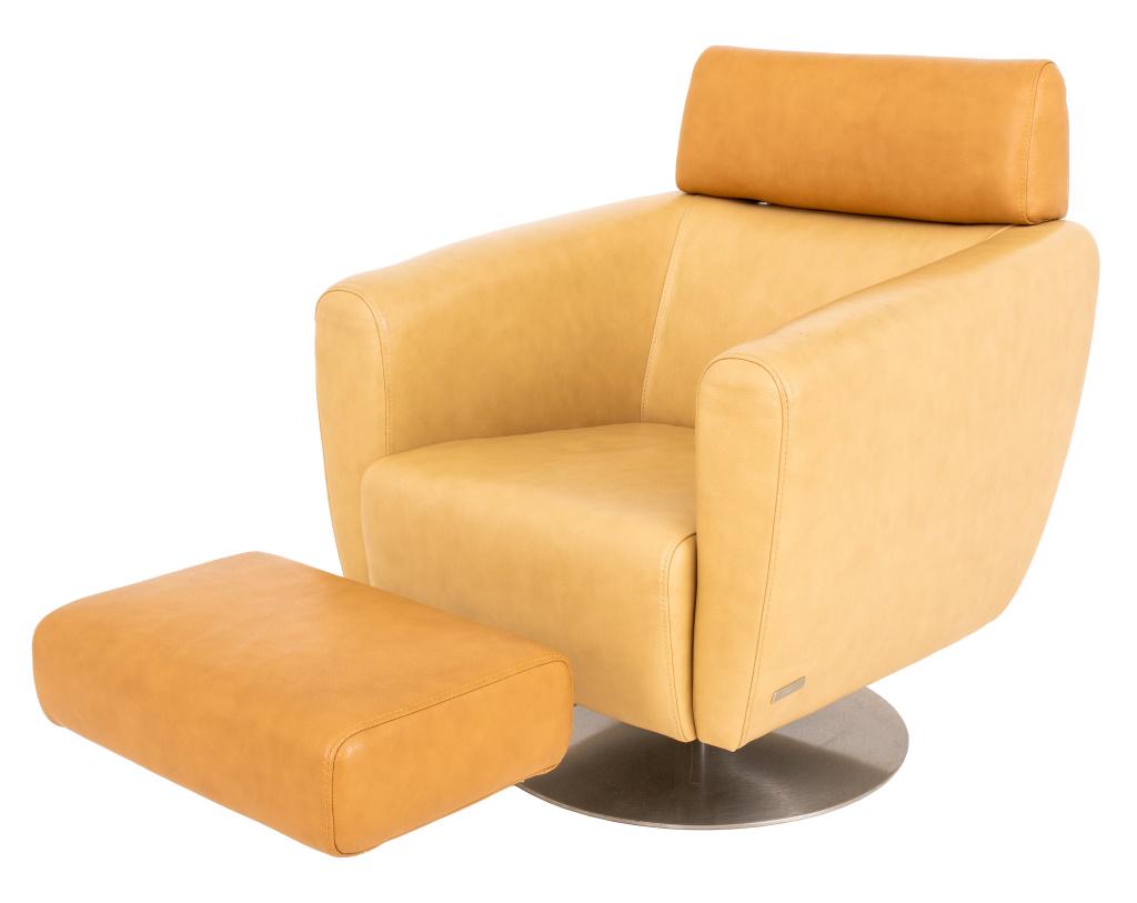 Nicoletti Italian Toffee Leather Lounge Armchair (1 of 13)