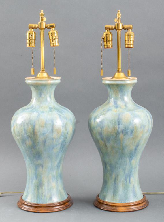 Chinese Taste Polychromed Glazed Ceramic Lamps (1 of 8)