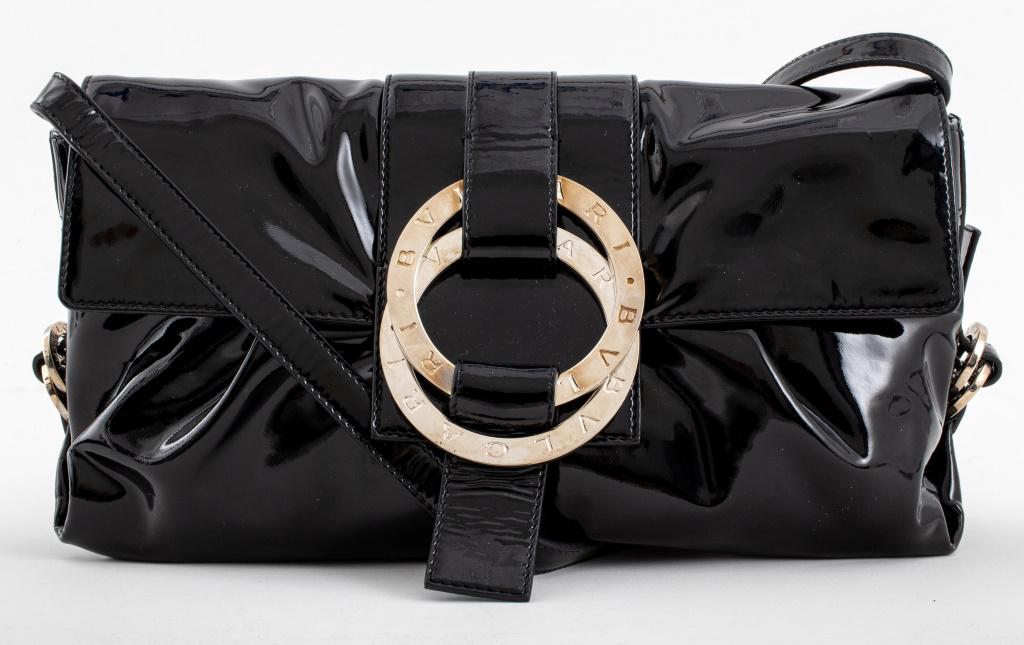 Bvlgari Chandra Black Patent Leather Handbag (1 of 8)