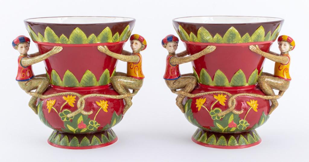 Figural Ceramic Monkey Vases, 2 (1 of 13)
