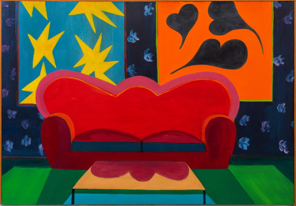 Gregg Dietrich "Sofa with Hearts & Strips" Oil (1 of 9)