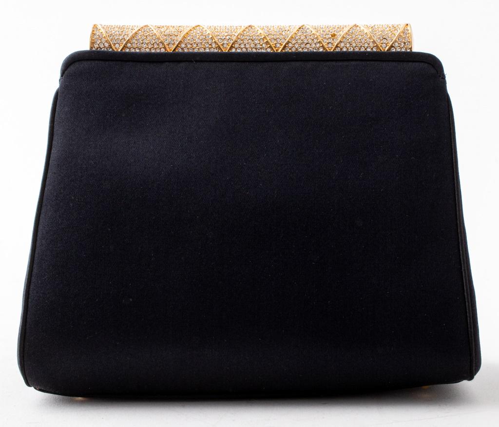 Judith Leiber Black Satin Clutch Bag (1 of 13)