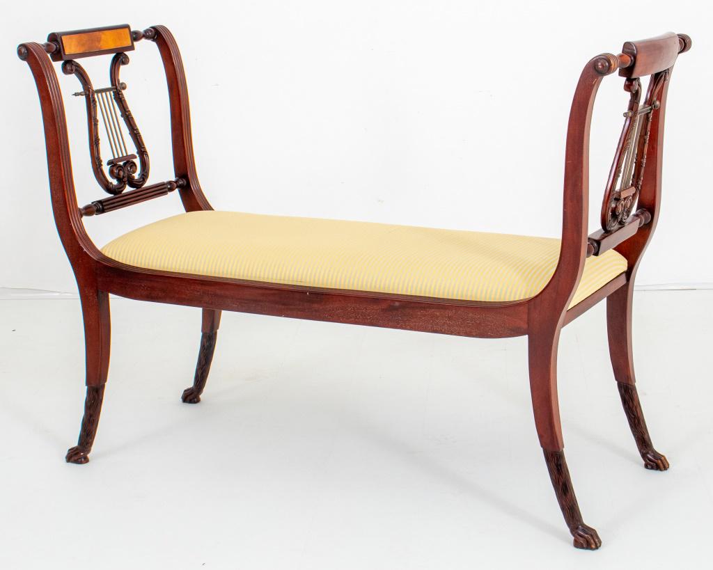 Sheraton Style Mahogany Bench (1 of 8)