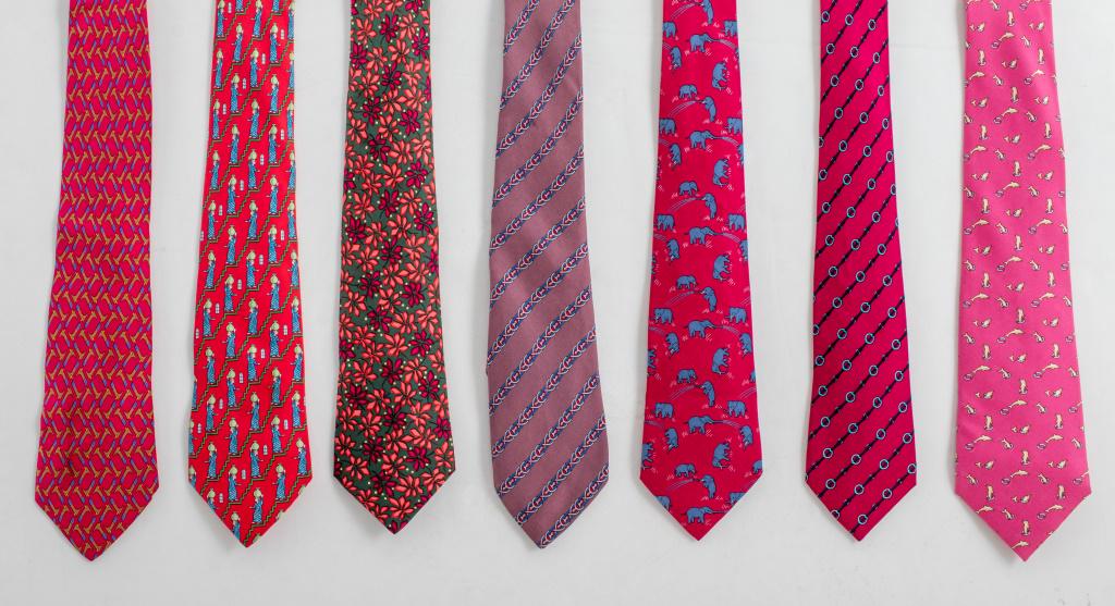 Hermes Paris Pink Purple Silk Ties, 7 (1 of 11)