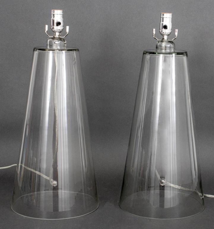 Mid-Century Modern Style Smoked Glass Table Lamps (1 of 7)