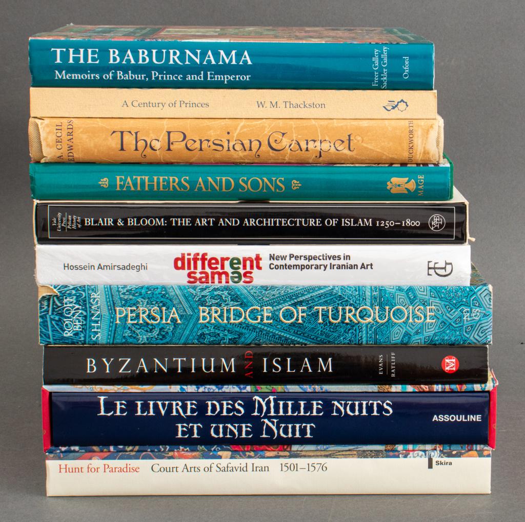 Persia, Byzantium, Islam; Books, 10: Group of books on Persia, Byzantium, and Islam, 10, and comprising: Wheeler Thackston, "The Baburnama"; Wheeler Thackston "A Century of Princes"; Dick Davis (trans.) "Fathers and Sons; stories from th