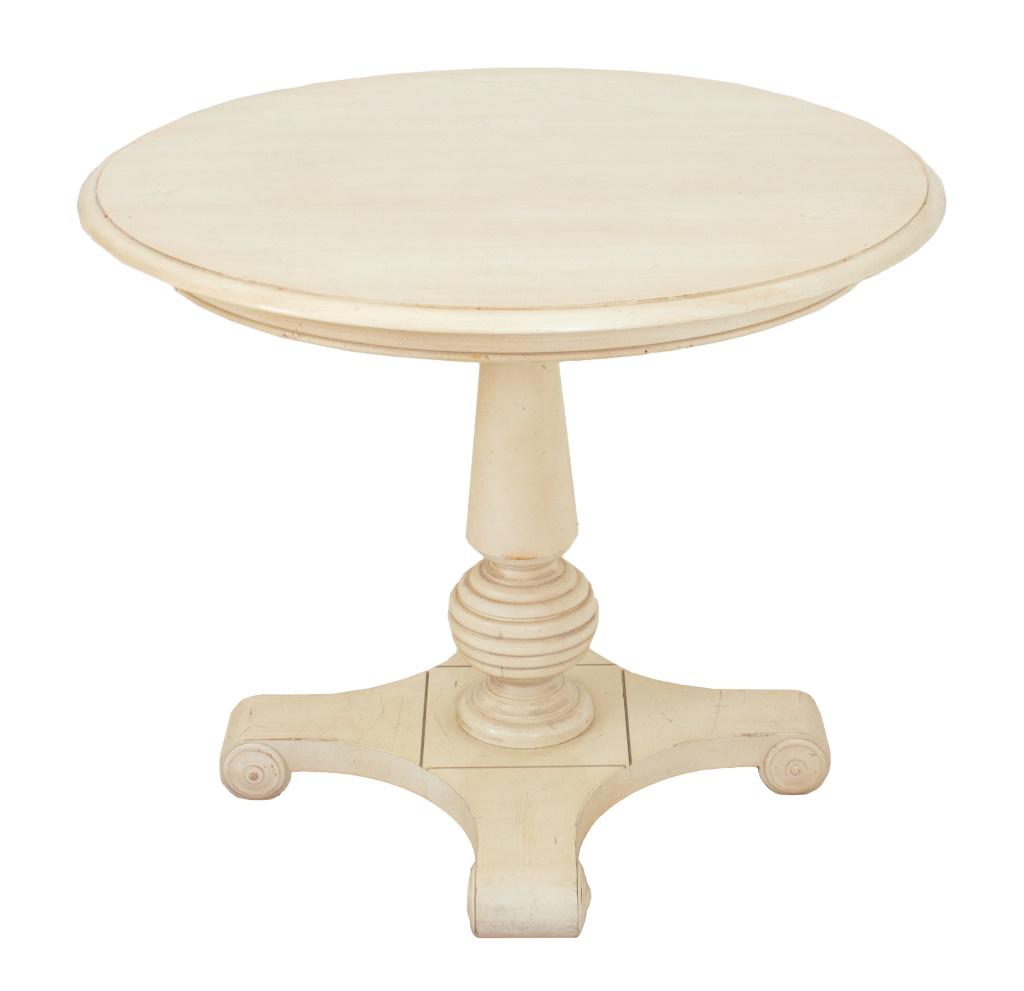 Gustavian Style Cream-Decorated Pedestal Table (1 of 6)