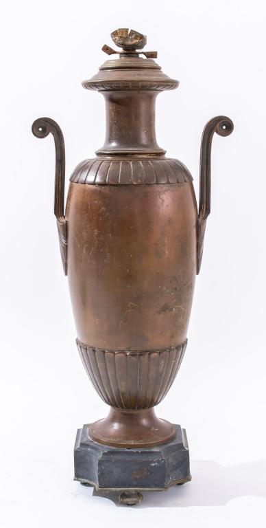 Neoclasssical Style Bronze Urn on Marble Base (1 of 7)