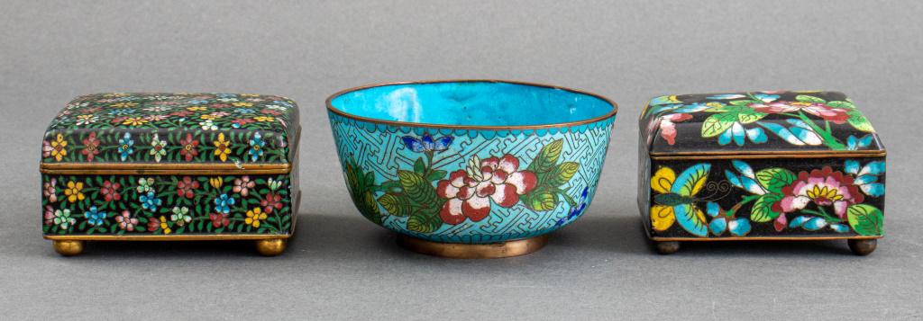 Chinese Cloisonne Enamel Trinket Box & Bowl, 3 (1 of 4)
