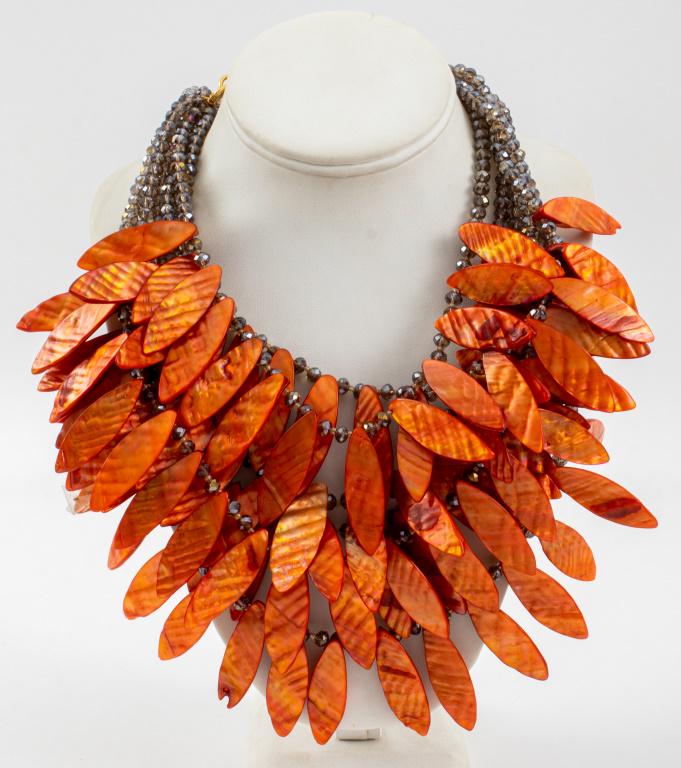 Vilaiwan Crystal Abalone Shell Statement Necklace (1 of 6)