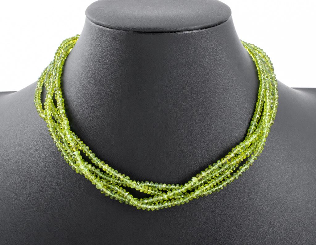 Peridot Multi-Strand 22K Clasp Necklace (1 of 4)