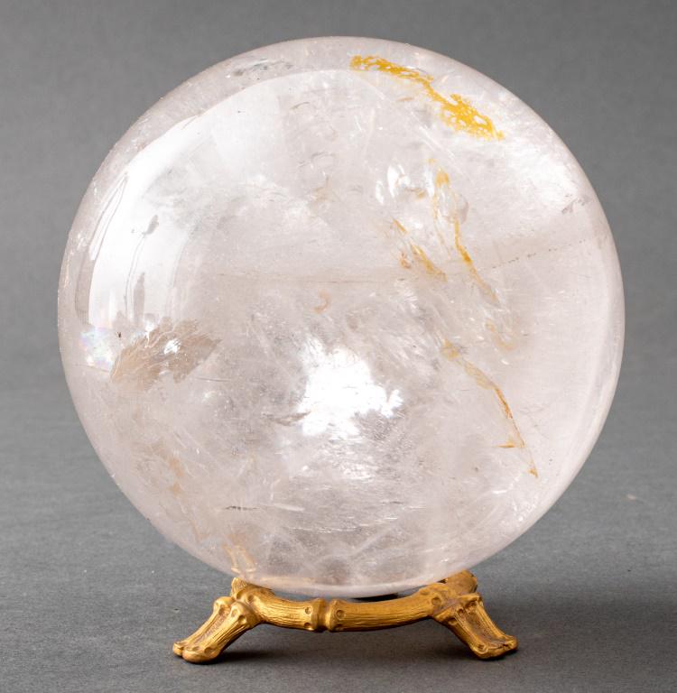 Quartz Rock Crystal Ball on Gilt Bronze Stand (1 of 7)