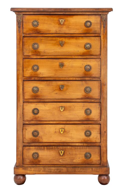 Louis XVI Style Fruitwood Tall Dresser Semainier (1 of 9)