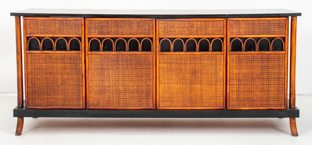 Mid-Century Rattan Bamboo Stereo Cabinet Credenza (1 of 11)